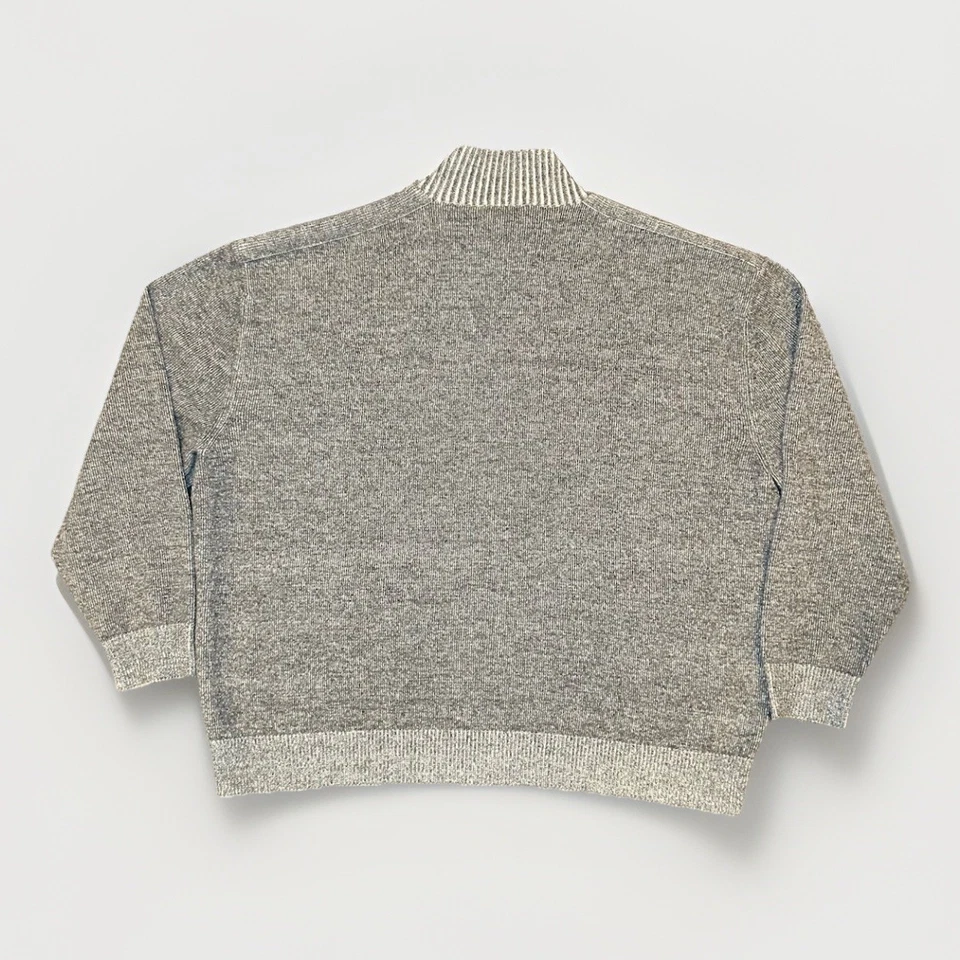 Toscano Firenze Merino Wool Sweater Mens 3XL Full Zip Cardigan Gray Pockets Warm - Image 2 of 4