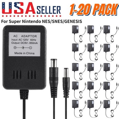 1-20 Pcs AC Power Supply Power Adapter Cord For Super Nintendo NES/SNES/GENESIS
