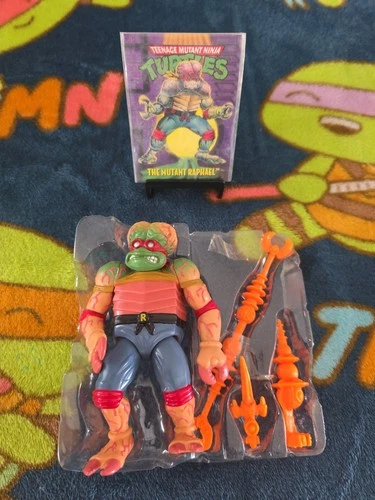 Vintage TMNT The Mutant Raphael Ninja Turtle Action Figure 1994 W/ Orange Acc.