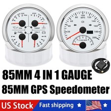 2 Gauge Set 85mm Gps Speedometer 200mphtacho 4 In 1 Multifunctional Gauge Us