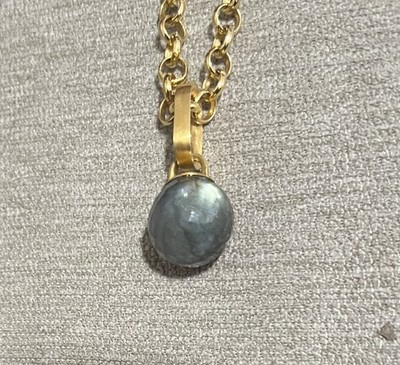 Dean Davidson Gold Tone Necklace Labradorite Gemstone Pendant