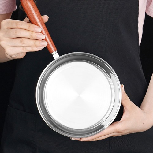 Sartén pequeña con mango anti escaldaduras de acero inoxidable para uso en cocina