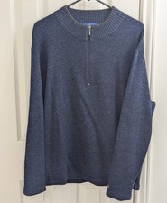 Pendleton Wool Blend Long Sleeve Quarter Zip Men's Large Blue