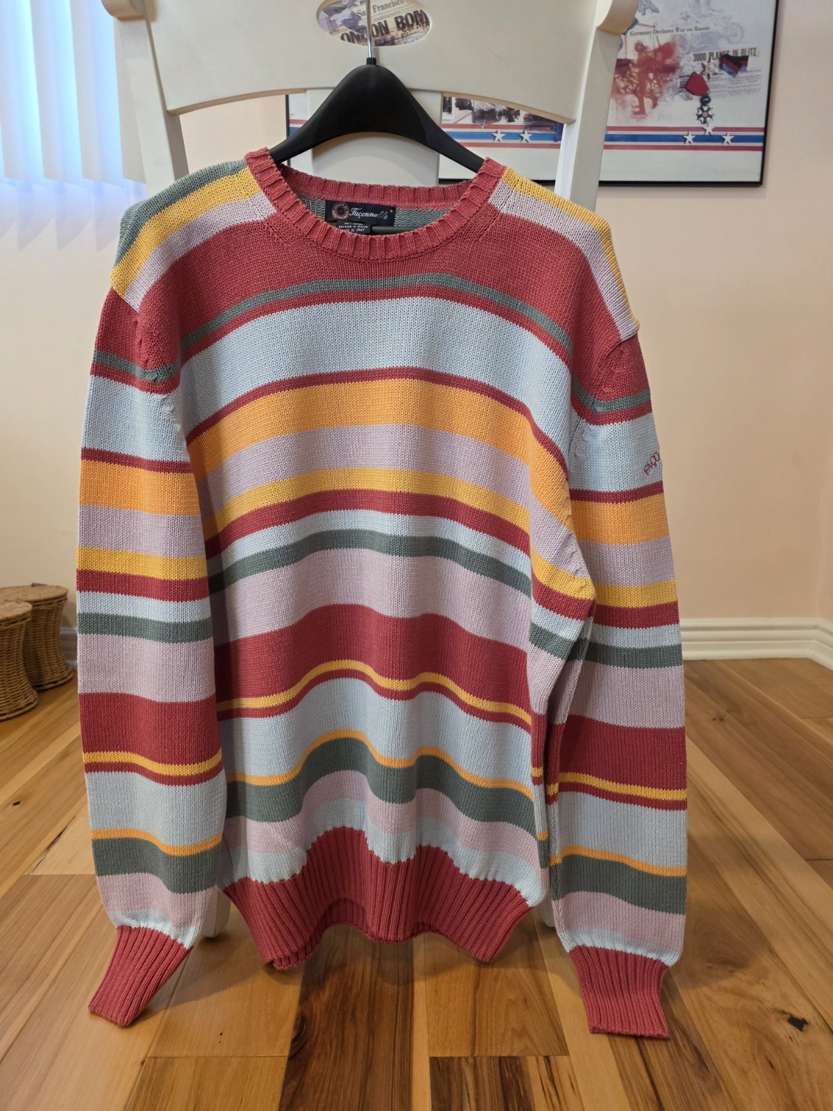 Façonnable Multi-colored Stripped Sweater Men's S… - image 1