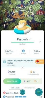 Psyduck ( Swim Ring ) ( Special BG ) Pokémon Trading Go