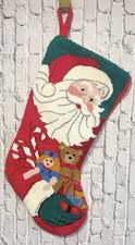 Santa and Toys Latchhook Christmas Stocking Cute