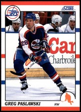 Greg Paslawski Winnipeg Jets 1990 Score Hockey Card #249 NHL