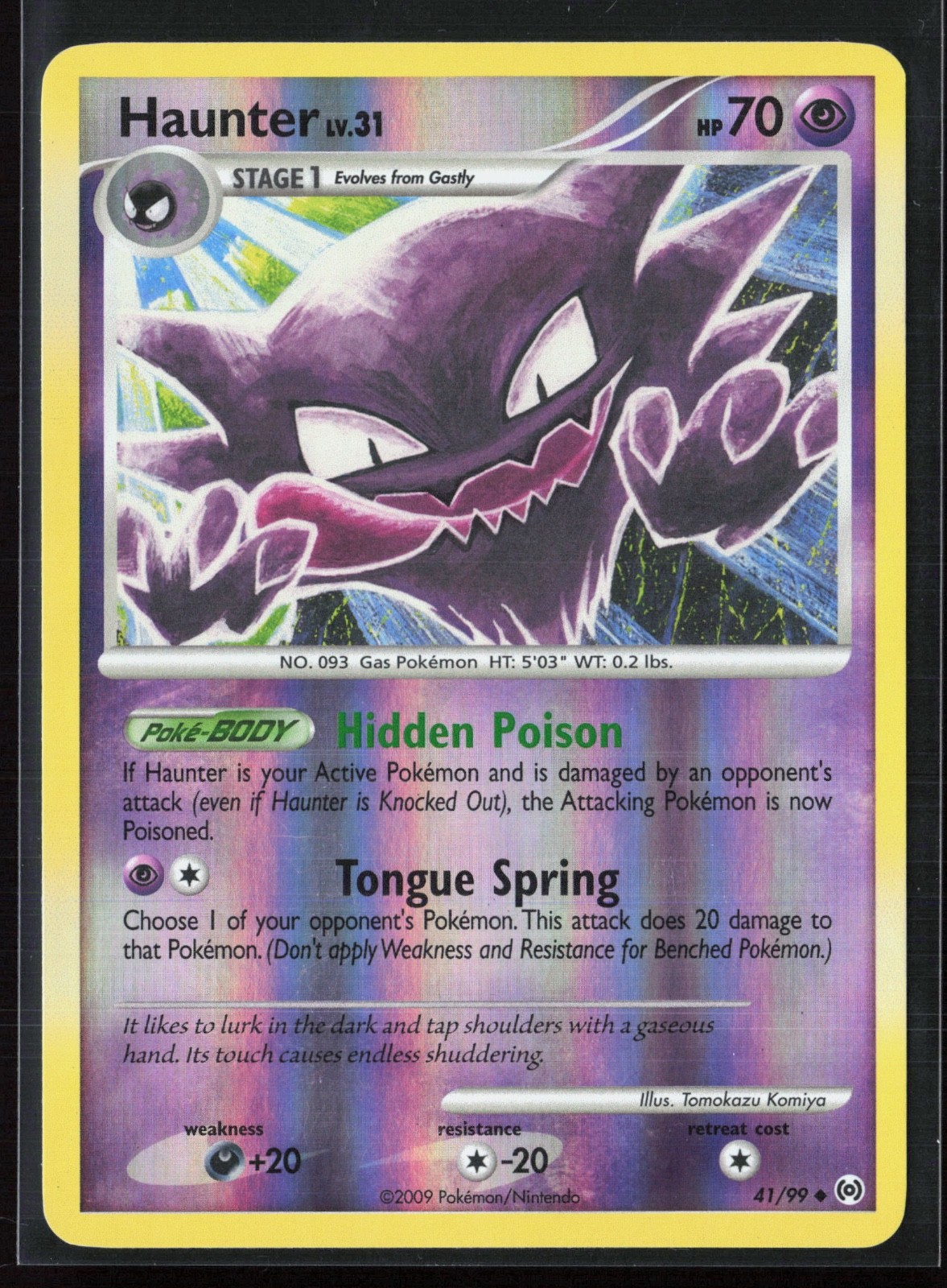 #2 Haunter 41/99 Arceus 2009 Reverse Holo Vintage Pokémon Card