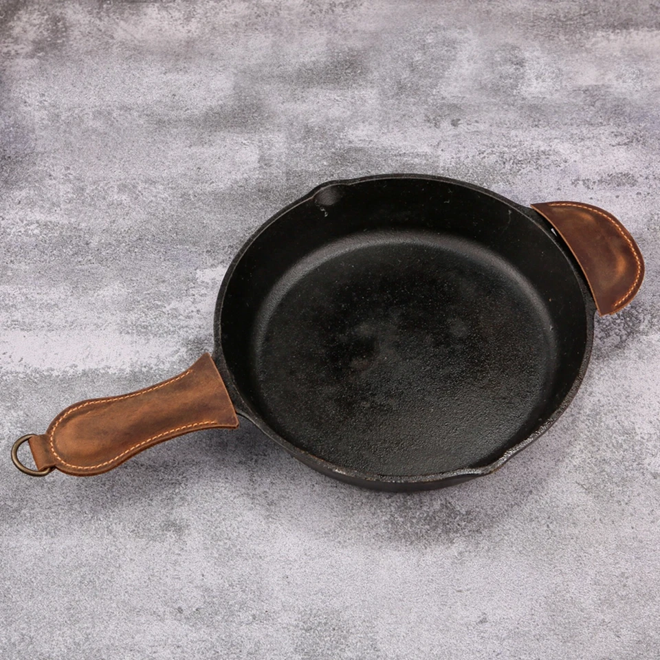 SET of 2 leather cast iron skillet handle cover for Lodge cast iron skillet - Image 2 of 4