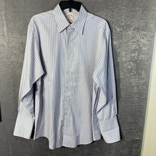 Brooks Brothers Madison Fit Dress Shirt 16-33 Blue Red Non-Iron French Cuff