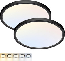 2 Pack LED Flush Mount Ceiling Light,12Inch 24W,3000K/3500K/4000K/5000K/6500K 5