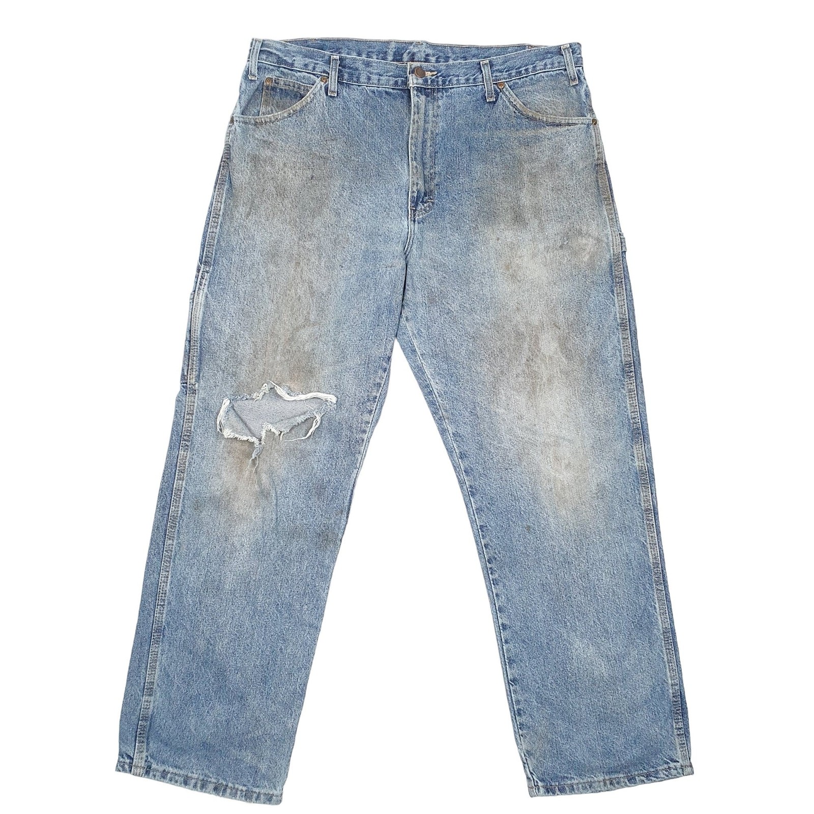 DICKIES Carpenter Jeans Regular Fit Blue Denim Trousers Mens Work Wear W36 L30 image 2
