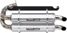 Trinity Stage 5 Dual Slip-On Exhaust Muffler Brushed #TR-4169S Honda