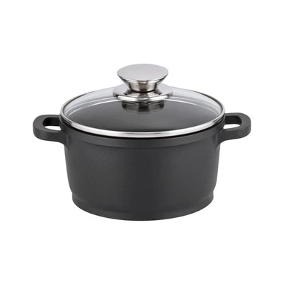 ELO Aluguss Kochtopf ALUCAST 16 cm mit Glasdeckel Antihaftversiegelung - Bild 1 von 2