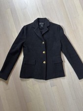 St John Boucl Knit Jacket 2 Black w/ Gold Buttons