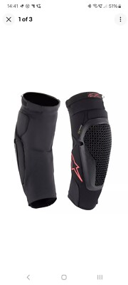 Alpinestars 2025 Bionic Flex Knee Protectors Black Red  MX Motocross Off Road