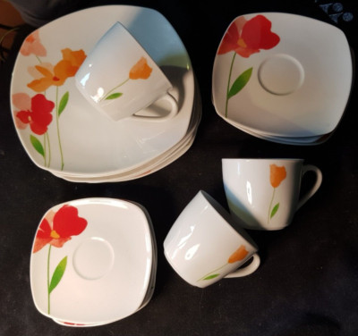 Van Well  Porzellan 1x Kaffeetasse oder Espressotasse Zuckerdose Tulpe AUSWAHL