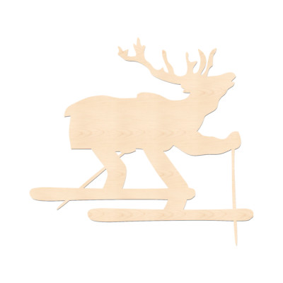 Ski Moose Shape-Moose Skiing Cutout-Laser Cut Moose