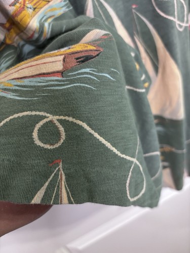 Vintage 90s Polo Ralph Lauren Shirt Mens XXLGreen All Over Sailboat Anchor Print - Picture 7 of 11