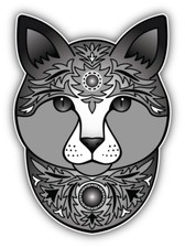Patterned Cat Face Animal Car Bumper Sticker Decal - ''SIZES''