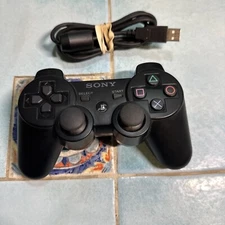 Oem Sony Playstation 3 PS3 Genuine Dualshock Sixaxis controller & Cord Free Ship