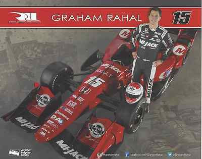 2016 INDY 500 GRAHAM RAHAL USA  INDYCAR 8 ''X 10'' HERO CARD 