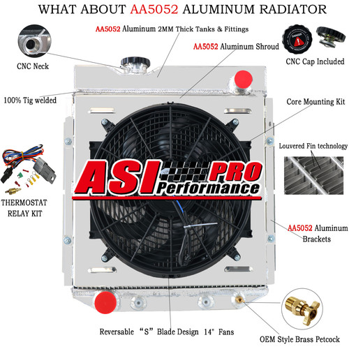 3 Row Radiator Shroud Fan Fit Ford Ranchero Mustang V8 Engine SWAP 1960-65. - Picture 1 of 9