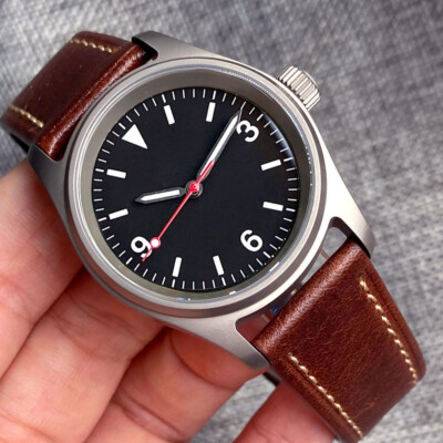 36mm Titanium Red Hand Sapphire Glass 20ATM Diver NH35A PT5000 Auto Mens Watch
