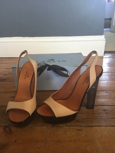 open toe perspex heels