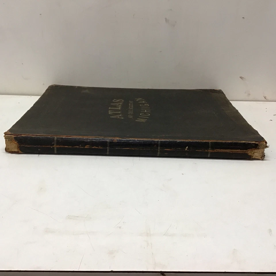 1873 Atlas of State Of Michigan H.F. Walling 80+ Maps RR Michigan, US & Europe - Image 3 of 4