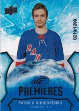 🏒 21-22 UPPER DECK 20-21 ICE PREMIERES PATRICK KHODORENKO RC /1299 #113 RANGERS