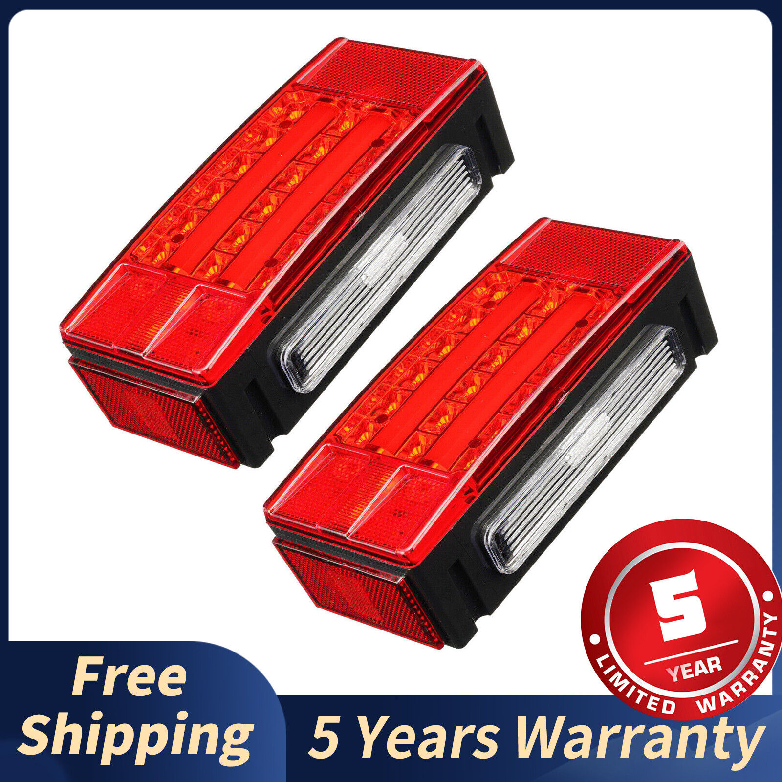 12V Rear Trailer Truck Turn Signal Brake Light Kit with Side Lights