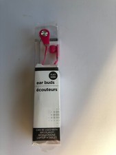 Pink Flat Wire Earbuds 3.5 mm New