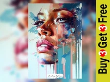 Intense Emotive Abstract Oil Painting Print 5"x7" on Matte Paper