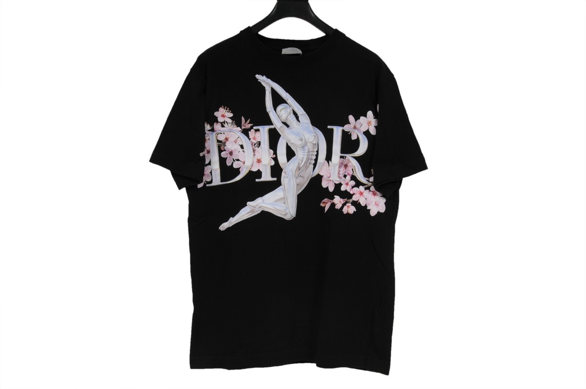 Dior Men Sorayama Robot Girl Floral Logo T Shirt Size Medium