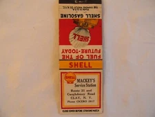 Clay New York automotive Shell gas service station low # 2817 matchbook