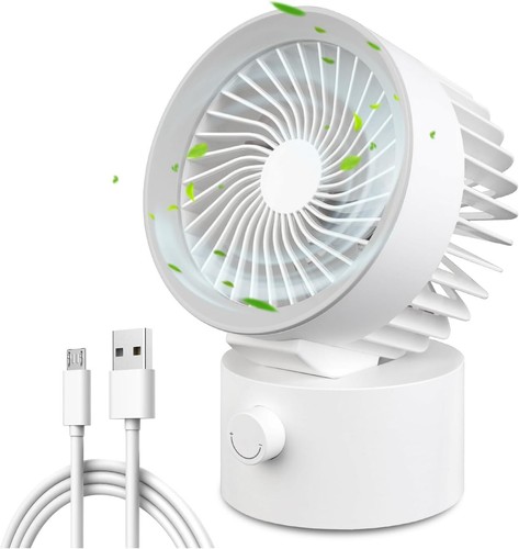 Table Fan 8 Speeds 4 Blades 90 Oscillation 30 Adjustable Head White C