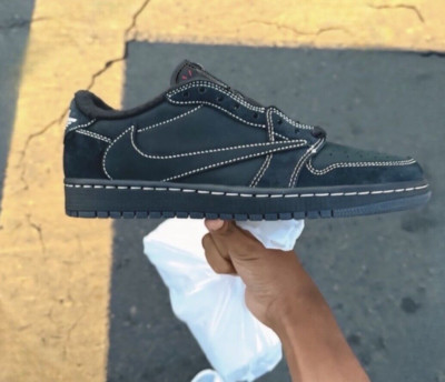 [Size 9.5] Jordan Brand Retro 1 Low [SP] X Travis Scott  Black Phantom 