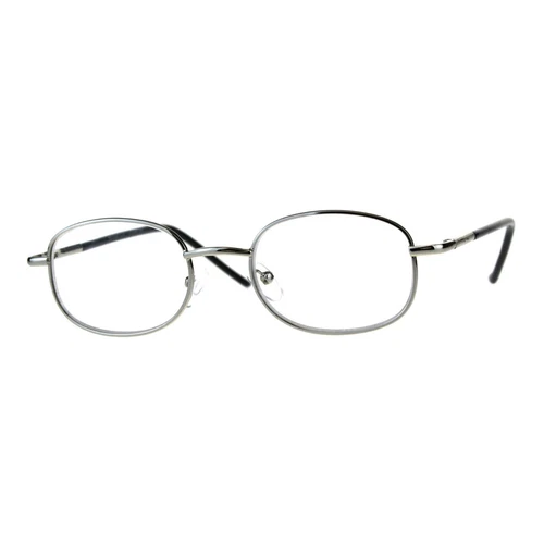 Clear Lens Glasses With Bifocal Reading Lens Small Oval Frame Spring Hinge