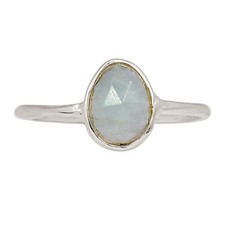 Natural Faceted Aquamarine 925 Sterling Silver Ring Jewelry s.6 ALLR-28889