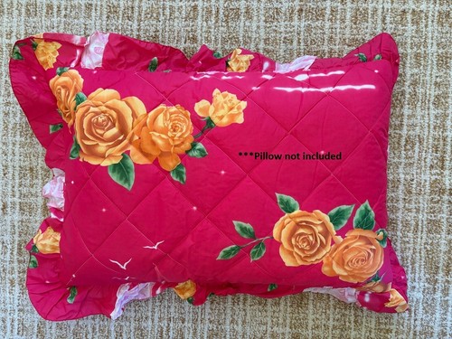 Floral Pillow Cases - 2 Pieces - Standard size - Zippered back - Made in Taiwan - Picture 2 of 3