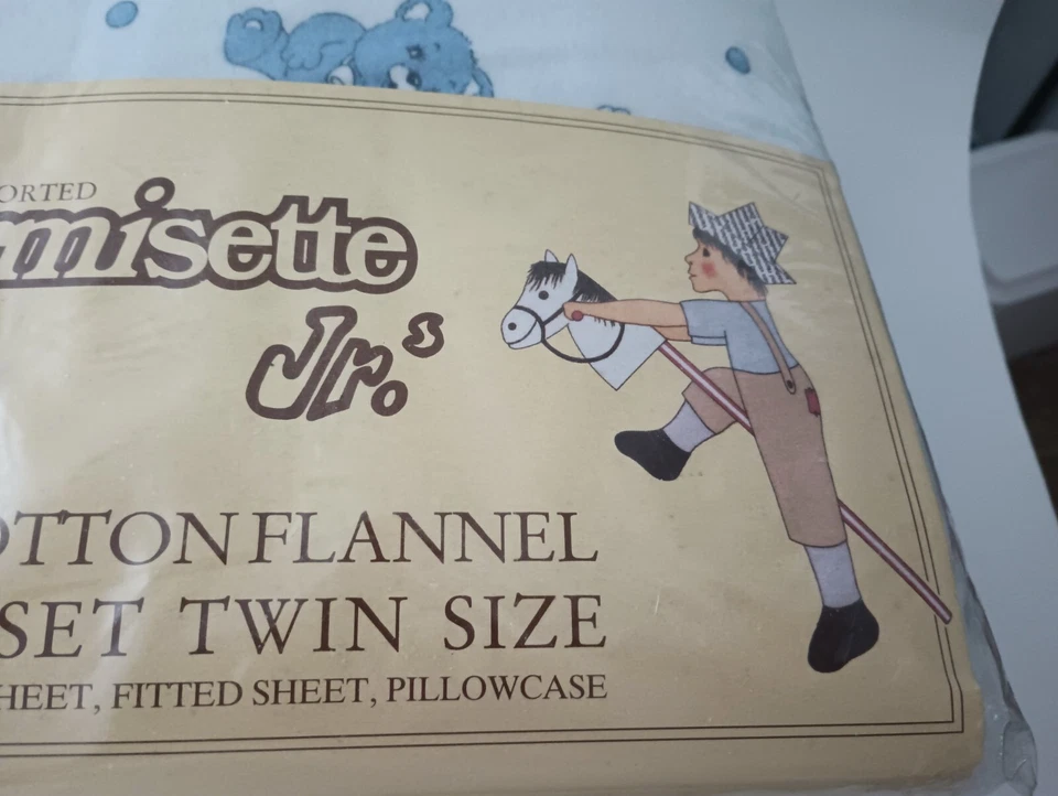 Juego de sábanas de franela 100 % algodón importadas Dormisette Jr osos de peluche gemelos sellados Foto 4 de 4