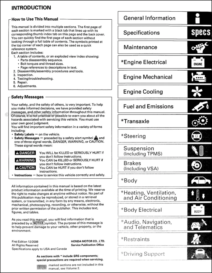 2009 Acura Rl Negozio Manuale Set Originale Riparazione Servizio Libri 2 Volumi - Immagine 2 di 2