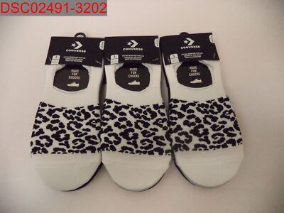 Qty=3 Converse Women's Leopard Print 3Pr Liner Socks For Chucks 4-10  8115890108