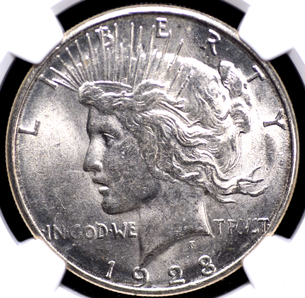 1923 S PEACE DOLLAR NGC MS 62 ORIGINAL, FROSTY, SLIGHTLY GREYING