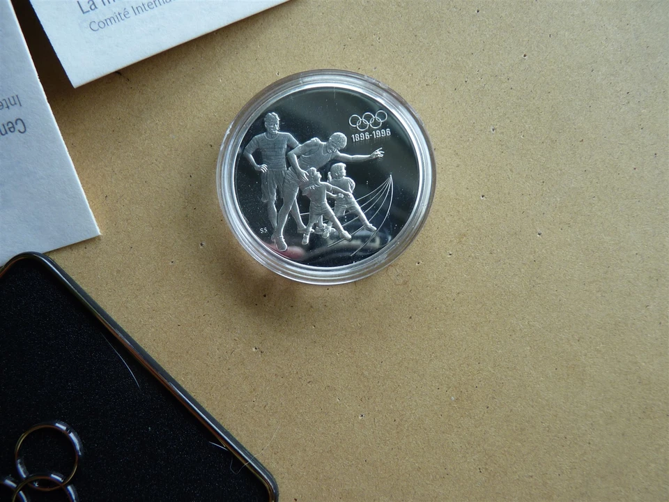 FRANCE ALBERTVILLE 1994 WINTER OLYMPIC GAME SET 6 COINS STERLING SILVER  - Image 4 of 4