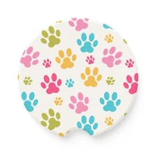 Paw Paw Print Soapstone Car Coaster