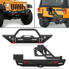 Front /Rear Bumper W/ LED Lights For 07-2017 2018 Jeep Wrangler JK JKU Unlimited