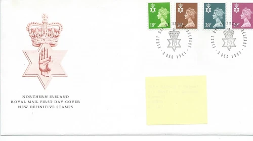 GB - FIRST DAY COVER - FDC - NTH. IRELAND -1991- 4 vals to 39p - Pmk. Belfast