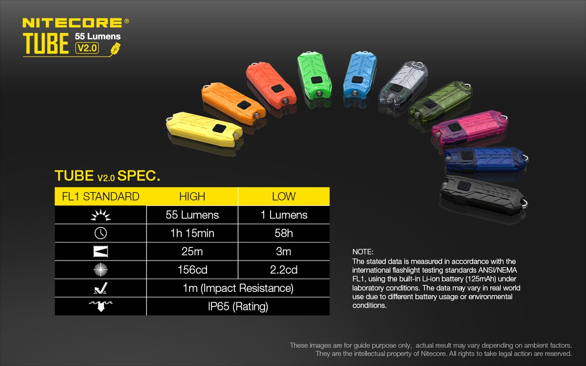 NITECORE Tube 55 Lumen USB Rechargeable Keychain Flashlight